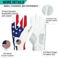 thumbnail image 3 of FINGER TEN Golf Gloves Men Left Hand Right with Ball Marker USA Flag Blue Camo Plaid Pack, Mens Leather Golf Glove All Weather Grip Small Medium ML Large XL, 3 of 7