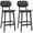 Black, variant on HOMCOM Bar Stools Set of 2, Counter Height Barstools with Solid Wood Legs