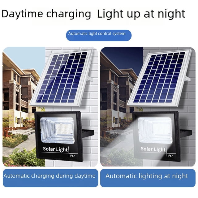 Luz solar para el hogar, luz de jardín para exteriores, luz de calle fotovoltaica para el campo, luz de inundación LED de alta potencia, brillante, resistente al agua