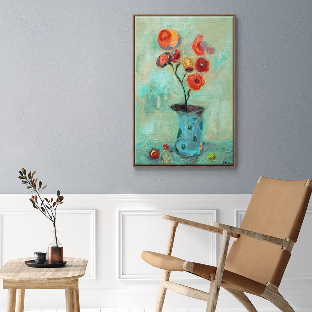 Orange Pop Framed Premium Gallery Wrapped Canvas - Ready to Hang