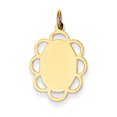 thumbnail image 1 of 14K Yellow Gold Plain .013 Gauge Engravable Flower Disc Charm, 1 of 2