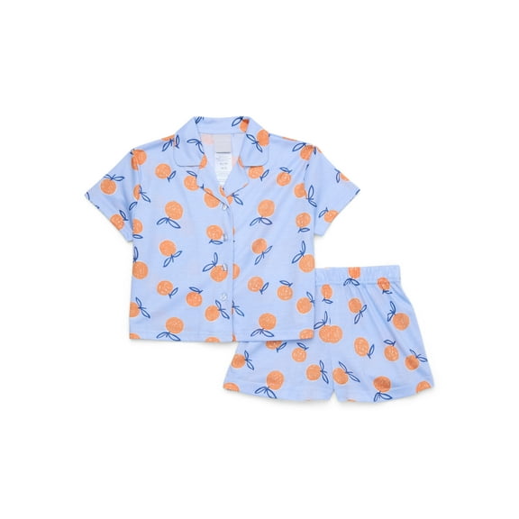Jellifish Kids Girls’ Short Sleeve Top and Shorts Pajama Set, 2-Piece, Sizes 4-16
