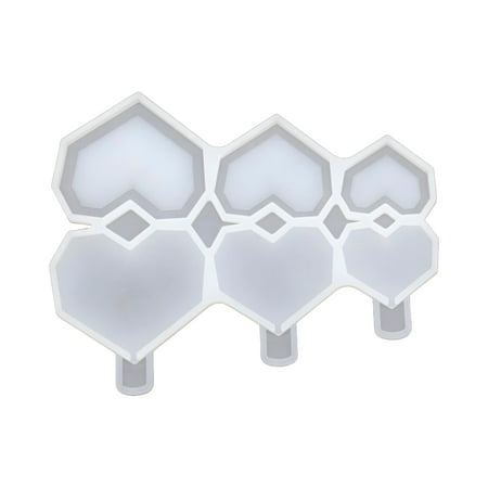 

Trayknick Heart Shape Mold Odorless Non-stick Food-grade Diamond Love Heart Lollipop Silicone Molds for Baking