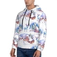 thumbnail image 3 of Goofa Snowy Cottage Holiday Scene for Men's Hooded Sweatshirt - Lightweight Pullover Hoodie with Kangaroo Pocket, Perfect for Everyday Wear-X-Large, 3 of 7
