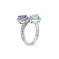 thumbnail image 2 of 2.50 Carat (Ctw) Blue Topaz and Amethyst Heart Promise Ring in Sterling Silver with Lab Created White Sapphires for Women, 2 of 6