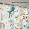 thumbnail image 3 of Shower Curtain Kids Rainbow Blue Pattern Unicorns Pink Baby Girl Animal Arrow Beautiful Waterproof Polyester Fabric 72 x 72 Inches Set with Hooks, 3 of 5