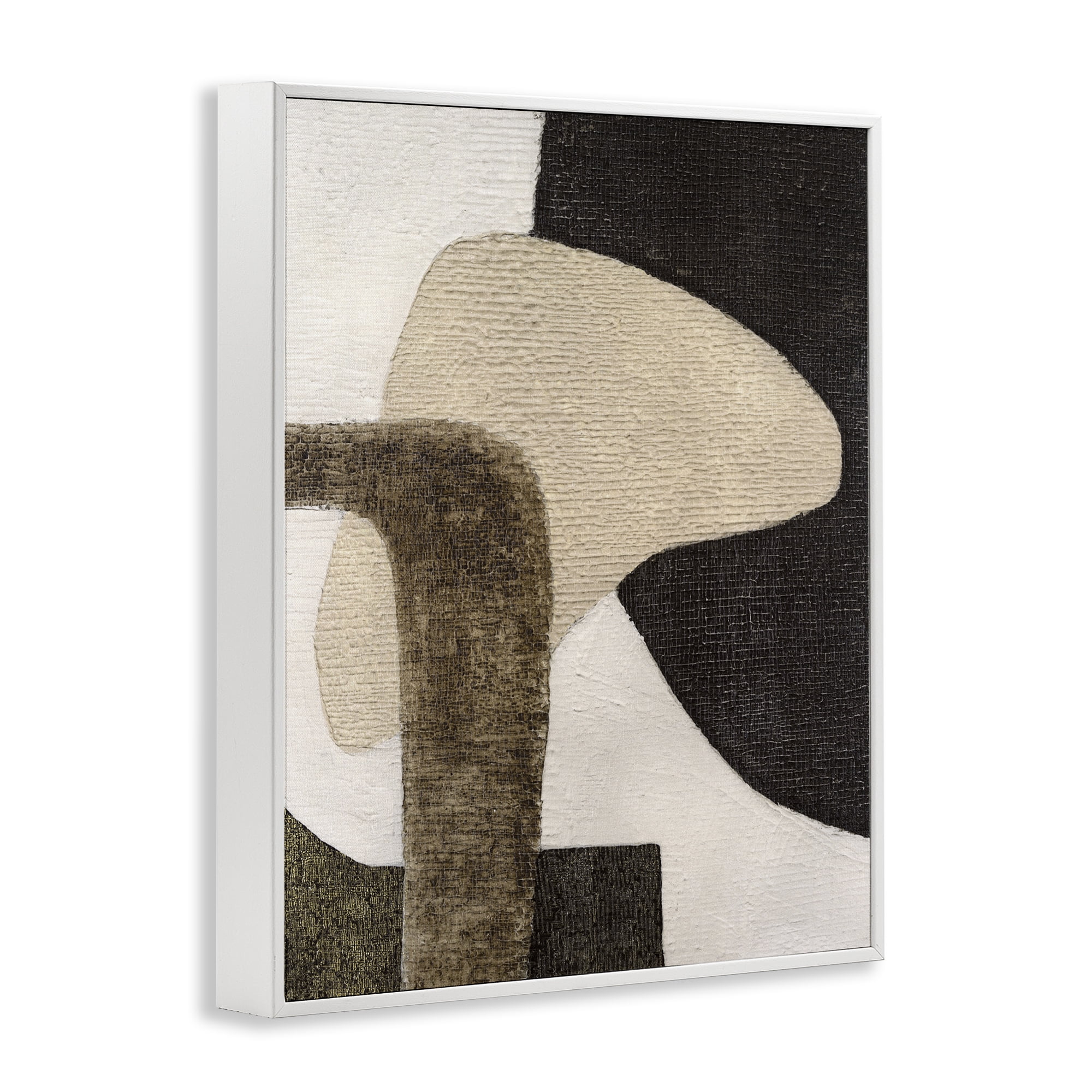 Stupell Industries Southwestern Neutrals Pattern Abstract Painting White Framed Art Print Wall Art, 16 x 20