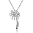 thumbnail image 1 of Sterling Silver Diamond Palm Tree Pendant - Necklace, 1 of 1