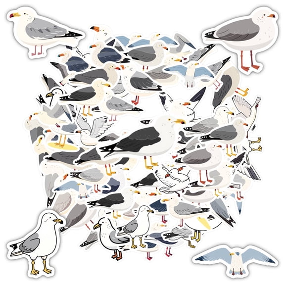 35pcs Cute Animal Stickers Waterproof Graffiti Bird Decals Seagull Stickers for Laptop Suitcase Phone