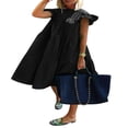 thumbnail image 1 of Robes d'Été Mini à Manches Courtes à Volants pour Femmes, 1 of 4