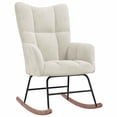thumbnail image 5 of vidaXL Rocking Chair with a Stool Cream White Velvet, 5 of 5