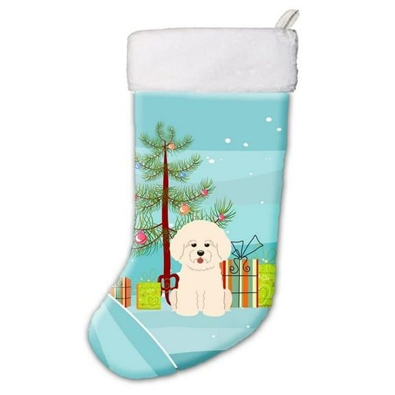 Merry Christmas Tree Bichon Frise Christmas Stocking