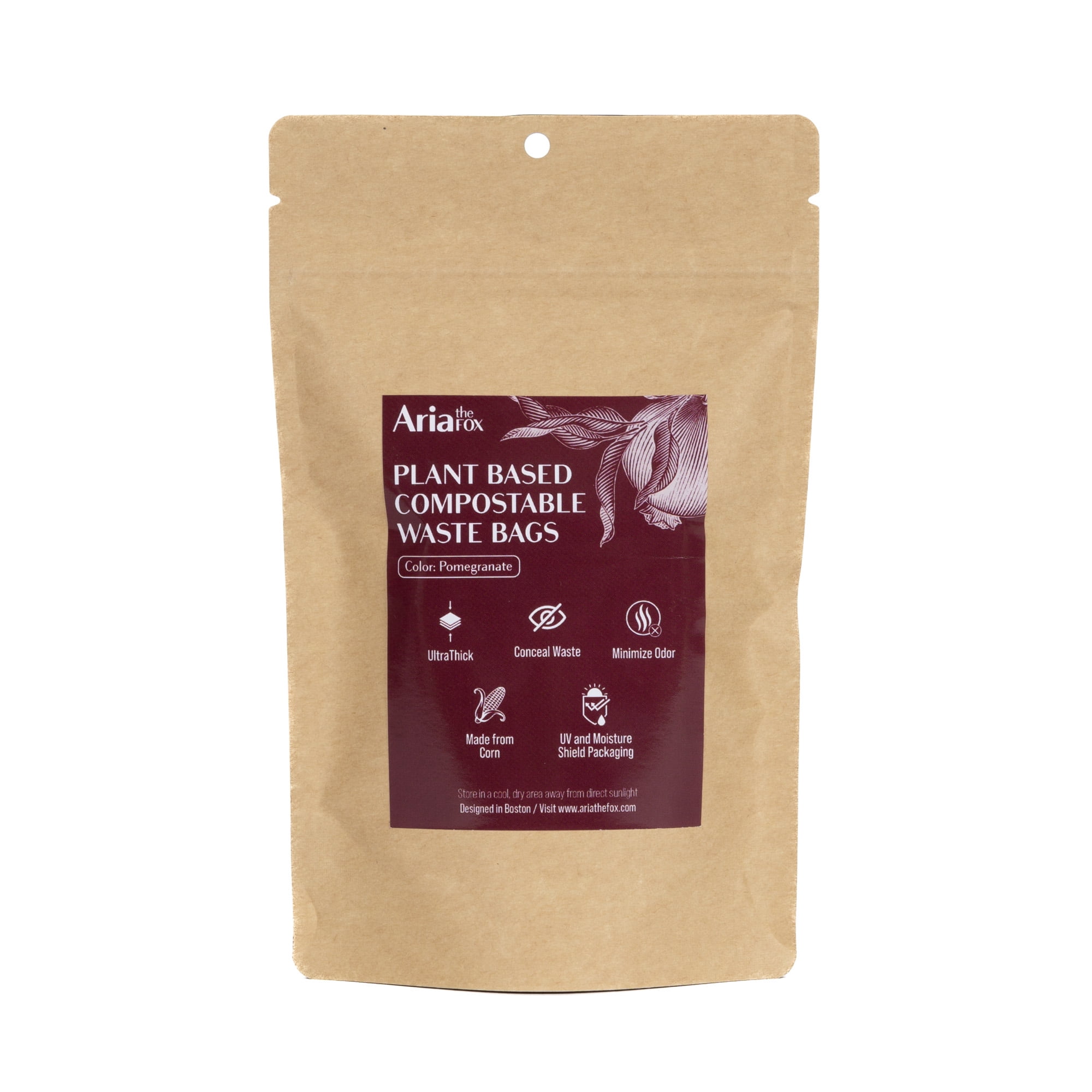 Aria the Fox Thick, Biodegradable, Earth-Friendly Dog Waste Bags, Unscented, 120 Count