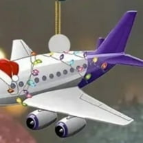 HomeDM Christmas Airplane Ornaments for Christmas Tree Decoration Hanging Pendant Christmas Vehicle Ornaments Gifts for Birthday Xmas Tree Home Decor (Airplane)