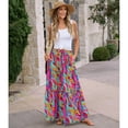 thumbnail image 3 of Whoinshop Womens Boho Maxi Skirt 2026 Summer Cruise Casual High Waist Tie Flowy Long Skirt with Pockets For Beach Vacation, 3 of 6