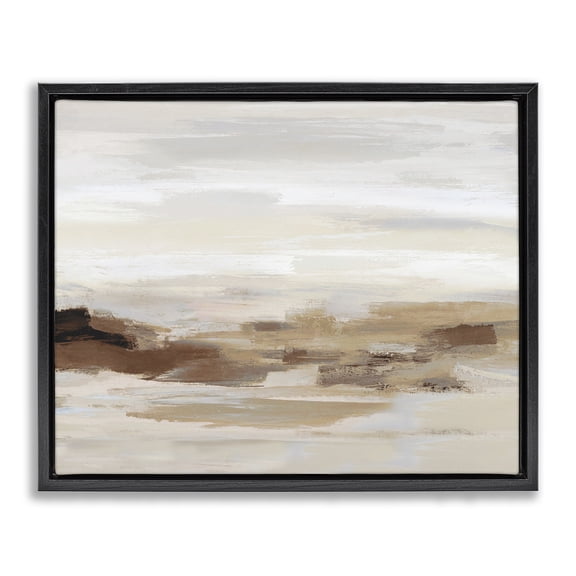 Stupell Industries Contemporary Subtle Desert Dunes Black Floating Frame Canvas Art, 31 x 25, by Amber Sterling