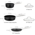 thumbnail image 2 of Induction Pots and Pans Set, 5 Pcs Non Stick Cookware Set with Stainless Steel Handle, Non Toxic Kitchen Cookware Sets for Oven & Dishwasher Safe,100% PFOA Free, Black, 2 of 7