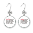 thumbnail image 1 of Quote We Should Fulfill Our Duties In Daily Life Bow Earrings Drop Stud Pierced Hook, 1 of 3