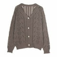 thumbnail image 2 of Soki Womens Sweaters Cardigan Fall Clothes Loose Long Sleeve V Neck Button Knit Pullover Tops Casual Winter Trendy Outfits, 2 of 5