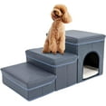 thumbnail image 2 of Miumaeov Dog Steps for Bed with Storage & Condo Foldable Dog Ladder Pet Stairs 3-Step, 2 of 8