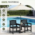 thumbnail image 4 of FUNDAZE All-Weather HDPE Double Patio Chair with 2-Tier Table & Umbrella Hole, Outdoor Conversation Set for Garden, Poolside, Balcony, Black, 4 of 9