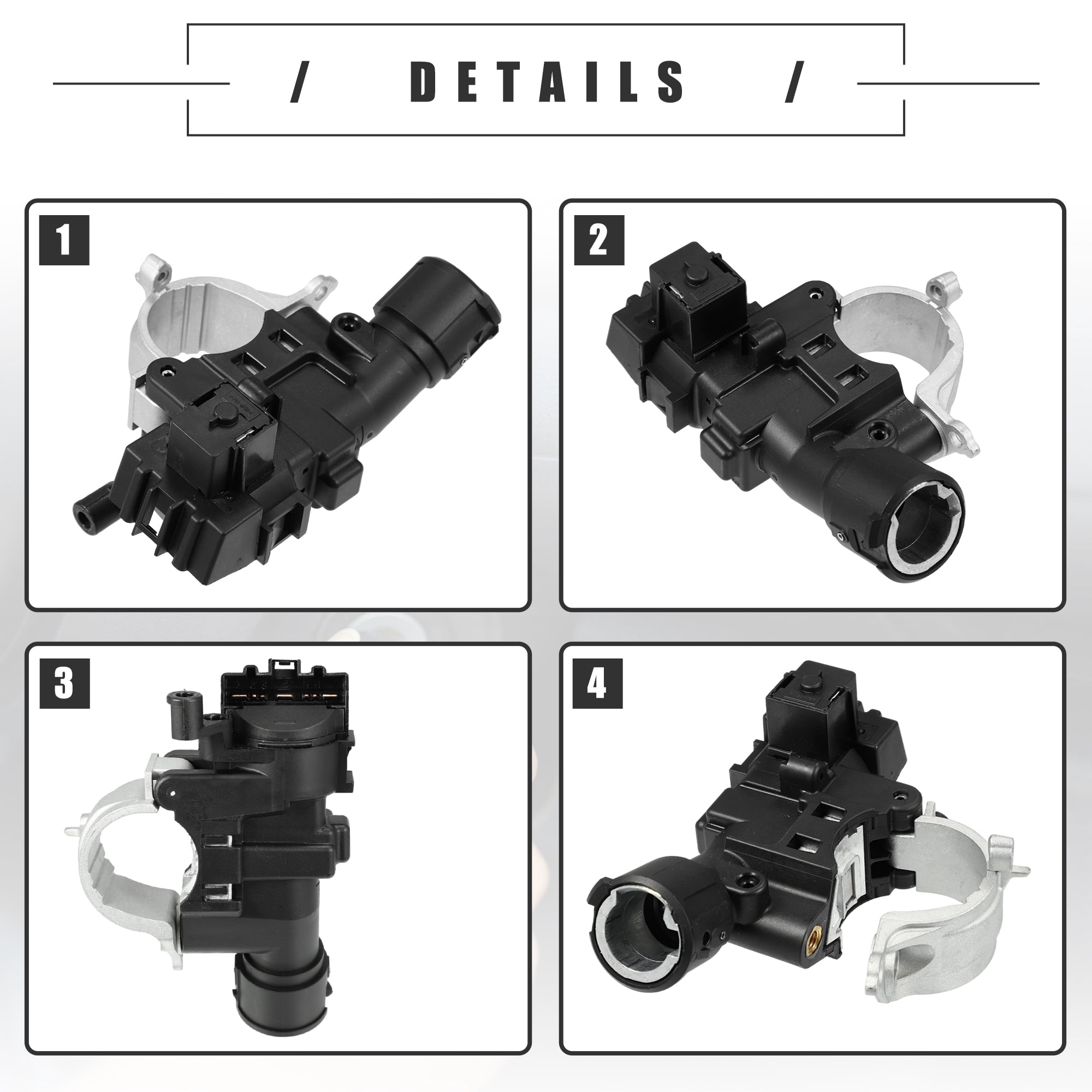 Unique Bargains Ignition Lock Housing for Ford Escape 2008-2010, ABS Metal Black Silver