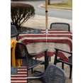 thumbnail image 6 of Square Outdoor Tablecloth with Umbrella Hole Star Striped Flag Outside Table Cloth Waterproof Patio Table Cover Vintage Wood Grain Abstract Red Blue Zipper Tablecloths for Picnic Camping 54x54 Inch, 6 of 8