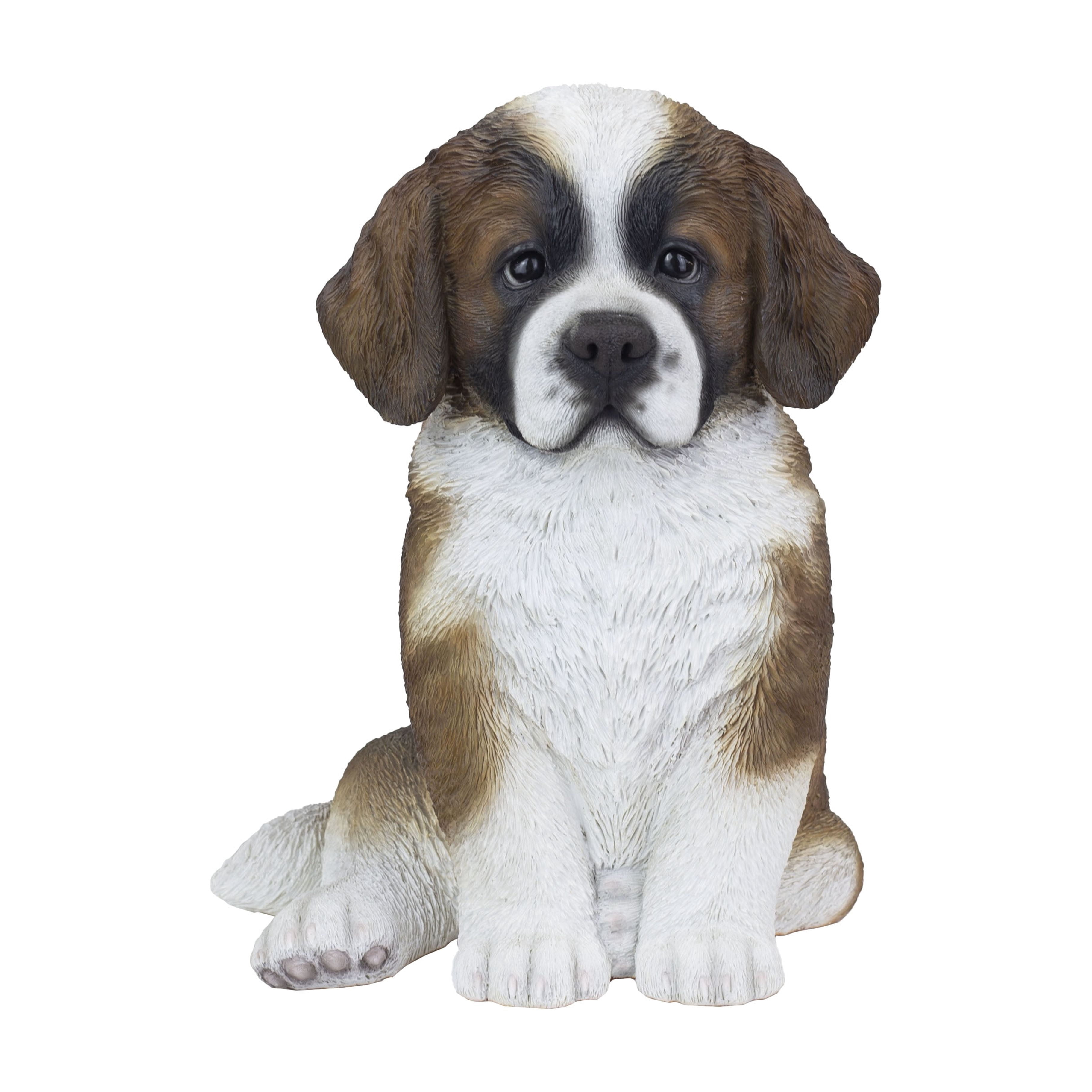 SOREAL White & Brown Saint Bernard | Handpainted Decorative Puppy Statue for Home & Garden Decor | Premium Polyresin Dog Statue | Gift for Dog Lovers | Weather-Resistant Indoor/Outdoor Decor