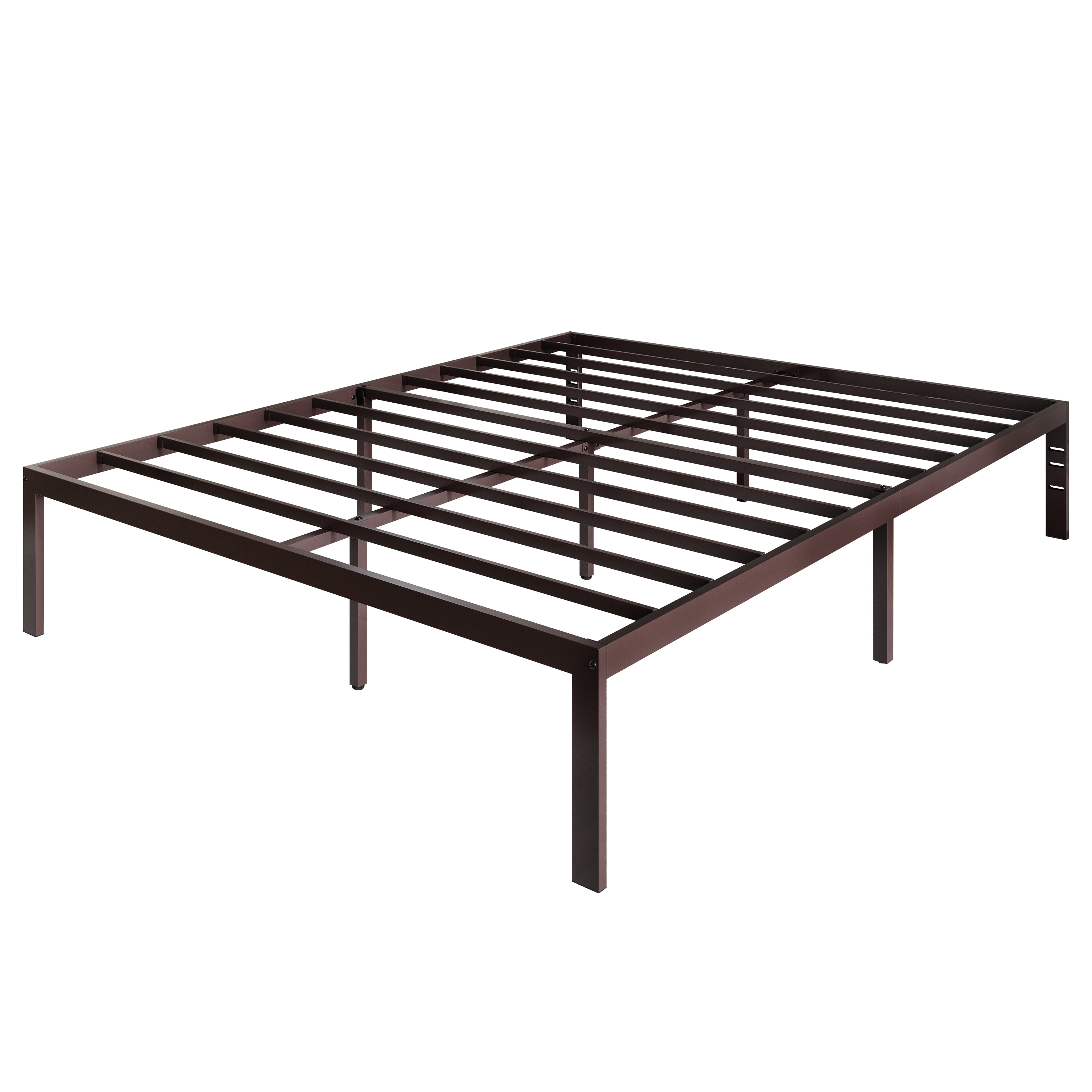 Castle Place Minimalist Metal Platform Bed Twin, Brown