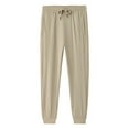 thumbnail image 1 of JMYHOAM Mens Pants Men Large Size Solid Color Casual Fashion Loose Ice Silk Sweatpants Drawstring Pockets Exercise Binding Leg Pants,L-XXXXXL, 1 of 6