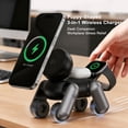 thumbnail image 4 of Imego 25W Wireless Charger Stand Compatible with IPhone 17/16, 3-in-1 Morphic Canis Mag-Safe For AirPods, Apple Watch & Night Light Black, 4 of 11