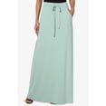 thumbnail image 5 of Sngxgn Solid Stretchy Cotton High Waist A-line Flared Casual Skater Mini Skirt(Blue,M), 5 of 8