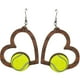thumbnail image 1 of Mujer Juego de Pelota Pendientes Casuales Corazón Geométrico Madera para Viajes (Tenis) FLhrweasw Para estrenar, 1 of 2