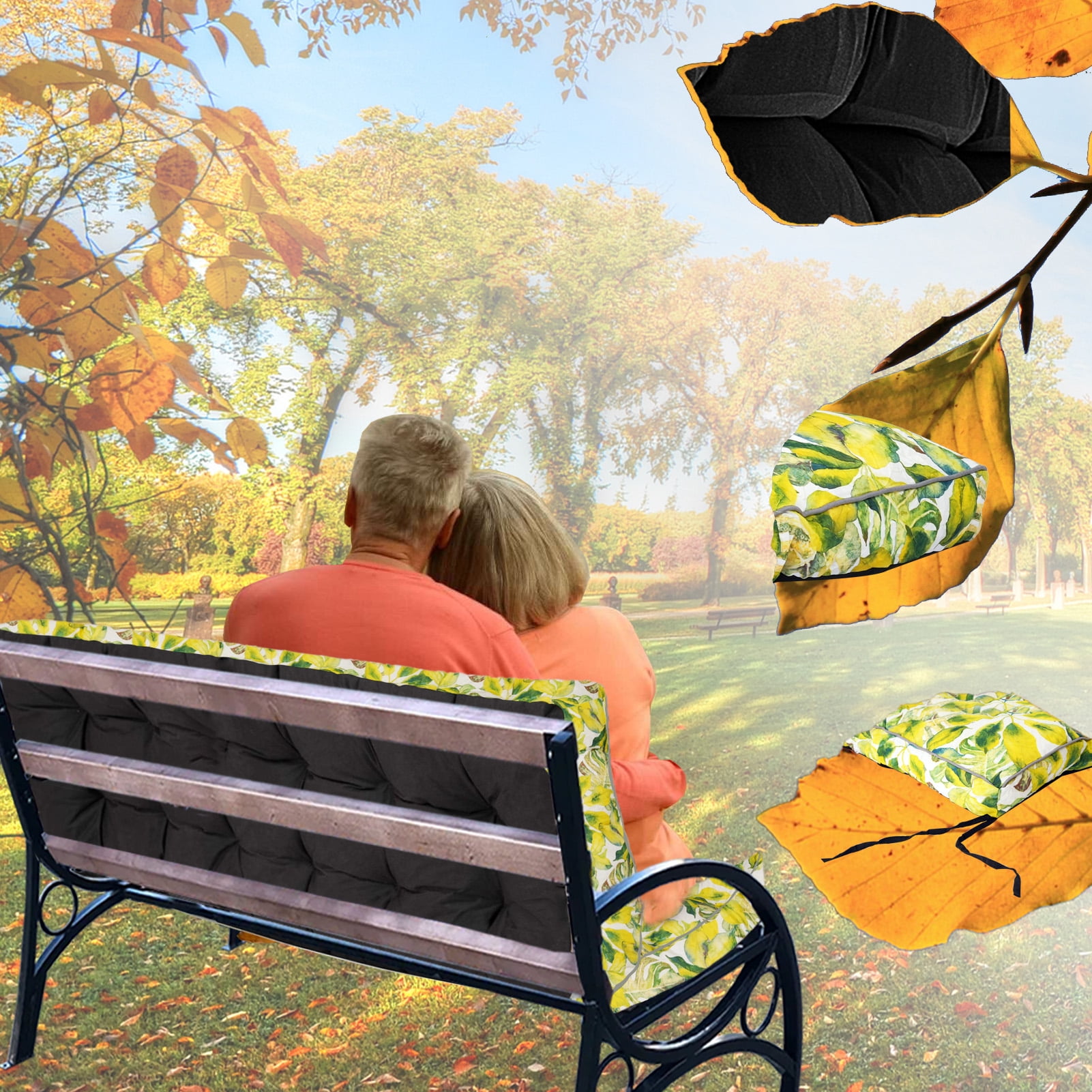 Porch Swing Cushion Thicken 4", 63" Swing Cushions 2-3 Seater Replacement, Waterproof Bench Cushions with Backrest, Anti-Fading Patio Swing Chair Pads for Outdoor Garden Furniture
