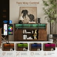 thumbnail image 4 of Furnibear LED Farmhouse TV Stand for 70/65/60 Inch TVs,Entertainment Center Storage Cabinets with Power Outlets and Sliding Barn Door,Rustic TV Stands for Living Room,Media Console Cabinet,Dark Brown, 4 of 9