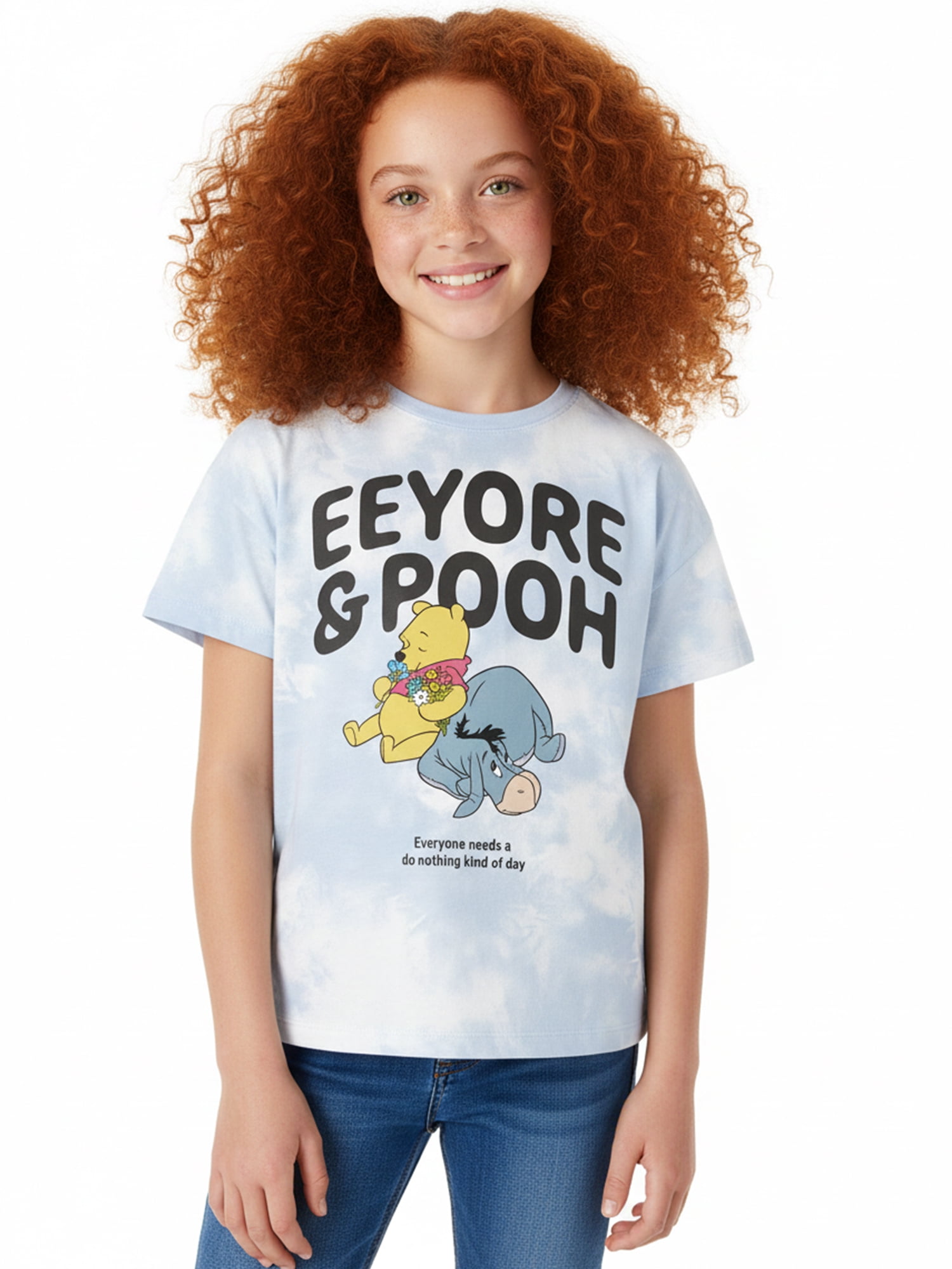 Winnie the Pooh Girls' Graphic Tee with Short Sleeves, Sizes 4-16