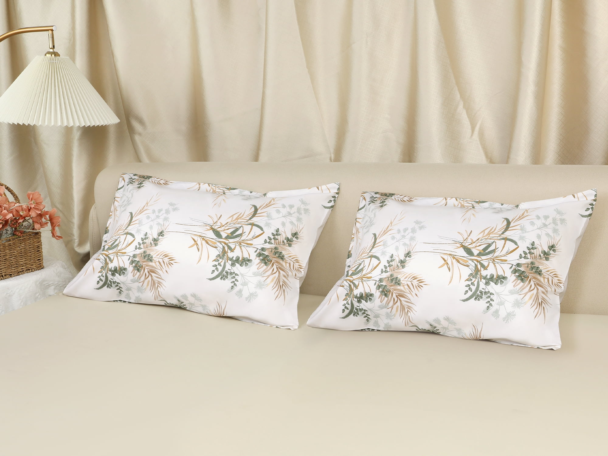 Unique Bargains Pillowcase with Envelope Closure Floral Pillow Cases Queen Yellow