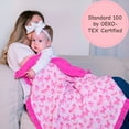 thumbnail image 4 of LollyBanks Ruffle Muslin Baby Girl Blanket, Organic Cotton Receiving Blanket, 40 x 36 in, Butterfly Print, 4 of 8
