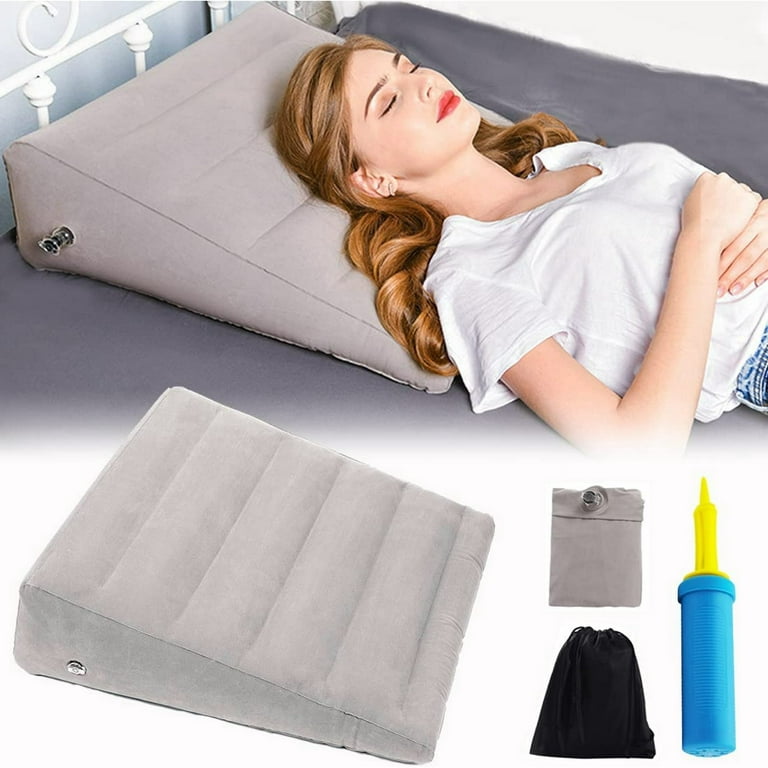 Inflatable Gray Wedge Leg Elevation Pillow, Improves Circulation