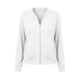 thumbnail image 6 of thefmos Women's Fall Winter Long Sleeve Zip Up Blazer Jackets Open Front Casual Solid Tops Dressy Work Office Trendy Outerwear Fashion Clothes, White S, 6 of 6