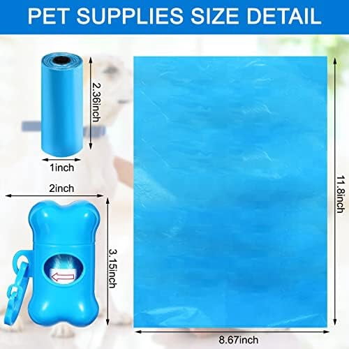 3000 Count Dog Poop Bags Pet Waste Bags for Poop with 3 Dispensers for Home, Outdoor, Puppy Walking, and Travel, 12 x 8.6 Inch(Blue)