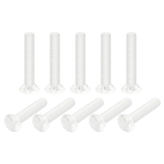 Unique Bargains Vis de Machine à Tête Plate en Plastique M3x16 mm, Boulons de Machine à Tête Plate en PC, Lot de 25