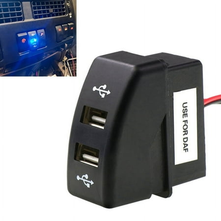 Car Dual USB Charger 5V 2.1A Power Socket Accessories for Truck 95 XF 106 105