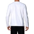 thumbnail image 3 of Camisetas de hombre Inspire Chic de cuello redondo de manga larga brillante M blanca, 3 of 6