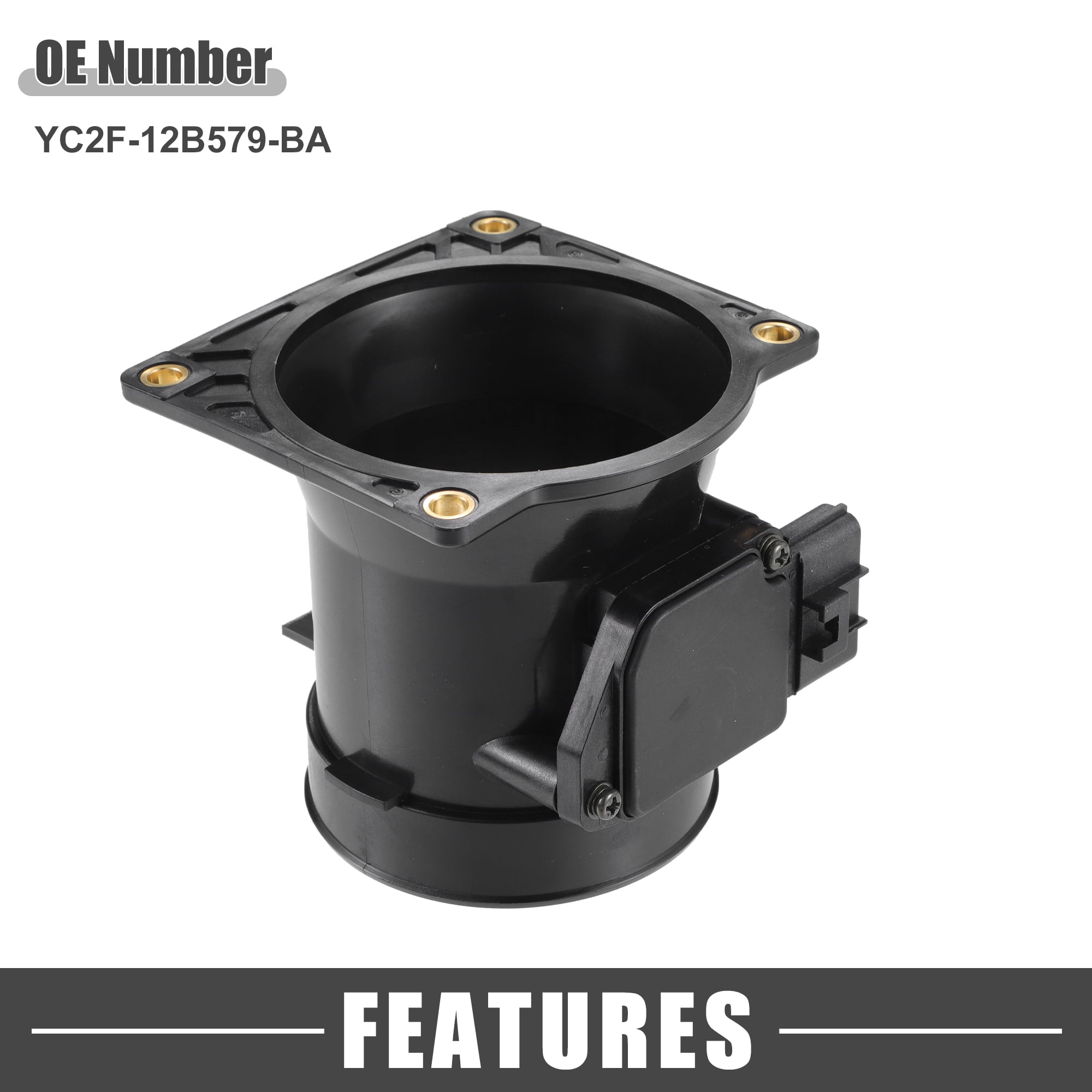 Unique Bargains MAF Sensor Assembly No.YC2F-12B579-BA MAF Mass Air Flow Sensor for Ford F-150 2004-2007 Plastic Black