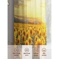 thumbnail image 3 of Sunflower Flowers Sheer Curtains for Living Room Bedroom Summer Watercolor Floral Field Sheer Curtains 72 Inch Long 2 Panels Set Light Filtering Curtain Window Treatments Drapes for Dining Room, 3 of 6