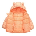 thumbnail image 4 of Hicidod Baby Winter Jacket Cute Bear Ears Hooded Long Sleeve Warm Down Coats Lightweight Printed Thick Puffy Puffer Jackets, 4 of 5