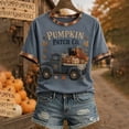 thumbnail image 2 of Clossjun Women's Vintage Halloween Shirts Skeleton Print Short Sleeve Fall Wear T-Shirts for Party Streetwear 2XL, 2 of 5