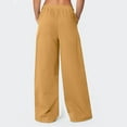 thumbnail image 5 of JoliSweat Wide Leg Sweatpants Women Drawstring Workout Casual Baggy Sweat Pants High Waist with Pockets Yellow L, 5 of 7