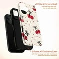 thumbnail image 4 of Cute Cherry Heart Phone Case, Girly Aesthetic Fruit Design iPhone Cover with Bow Pattern for iPhone 17 16 15 14 13 12 11 Pro Plus Mini, 4 of 6